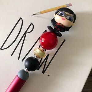 Disney Doorables: The Incredibles: Violet handmade beaded pen